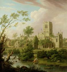 Kirkstall Abbey, Yorkshire, 1747 (oil on canvas) | Obraz na stenu