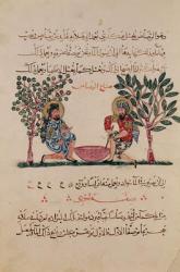 Making Lead, page from an Arabic edition of the treaty of Dioscorides, 'De Materia Medica', 1222 (gouache on paper) | Obraz na stenu