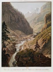 View of the New Simplon Pass, 1811 (coloured engraving) | Obraz na stenu