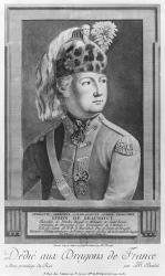 The Chevalier d'Eon as a Dragoon, 1779 (engraving) (b/w photo) | Obraz na stenu