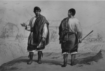 Miners of Chile, engraved by F. Lehnert (litho) (b/w photo) | Obraz na stenu