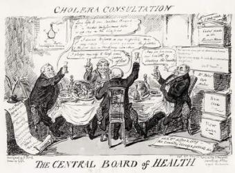 Cholera Consultation at The Central Board of Health, published on Feb 27th 1832 (litho) (b/w photo) | Obraz na stenu