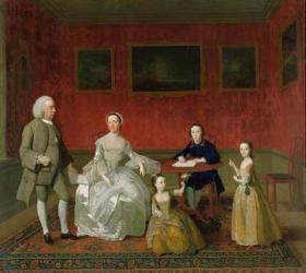 The Buckley-Boar Family, c.1758-60 (oil on canvas) (formerly attr. to Arthur Devis) | Obraz na stenu
