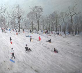 Tobogganers, Darley Park, 2009 (oil on canavs) | Obraz na stenu