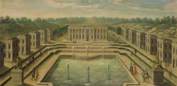 The Chateau and Pavilions at Marly from the perspective of the gardens, early eighteenth century (oil on canvas) | Obraz na stenu