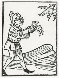 Pigeon Post, 1481 (woodcut) | Obraz na stenu