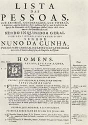Programme for an Auto da Fe in Lisbon, 1746, from 'The Spanish Inquisition' by Cecil Roth, published 1937 (litho) | Obraz na stenu