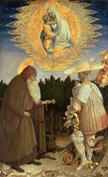 The Virgin and Child with St. George and St. Anthony the Abbot (egg tempera on poplar) | Obraz na stenu