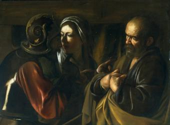 Denial of St Peter, 1610 (oil on canvas) | Obraz na stenu