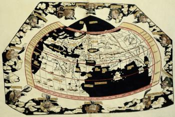 Map of the world, based on descriptions and co-ordinates given in 'Geographia', by Ptolemy (Claudius Ptolemaeus of Alexandria) (c.90-168 AD) | Obraz na stenu