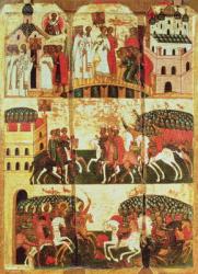 Battle between the Novgorodians and Suzdalians (tempera on panel) | Obraz na stenu