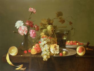 Still Life of Fruit and Flowers | Obraz na stenu