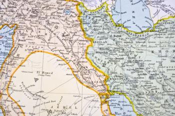 Partial Map of the Middle East in the 1890s, from 'The Citizen's Atlas of the World', published in London, c.1899 (colour litho) | Obraz na stenu