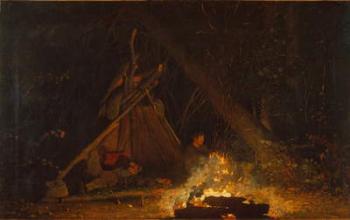 Camp Fire, 1880 (oil on canvas) | Obraz na stenu