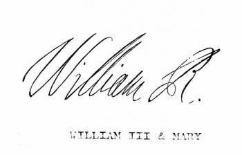 Signature of William III of England, from 'The National and Domestic History of England' by William Hickman Smith Aubrey (1858-1916) published London, c.1890 (litho) (b/w photo) | Obraz na stenu