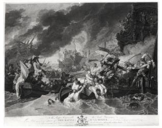 Battle of the Hague, 29th May 1692, engraved by William Woollett (1735-85) 1781 (aquatint) (b/w photo) | Obraz na stenu