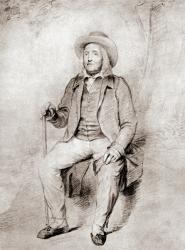 Jeremy Bentham, 1748 - 1832. British philosopher, jurist, and social reformer. After the drawing by G.F. Watts. From Impressions of English Literature, published 1944. | Obraz na stenu