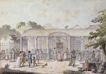 The Cafe Goddet, Boulevard du Temple, at the Time of the Consulat, 1799-1804 (pen & ink and w/c on paper) | Obraz na stenu