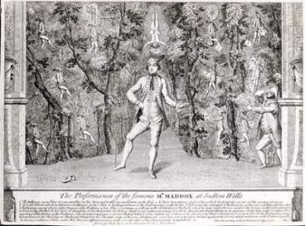 The Performances of the famous  Mr. Maddox at Sadler's Wells, July 1752 (litho) (b/w photo) | Obraz na stenu