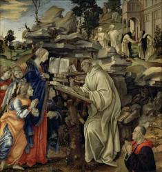 The Vision of St. Bernard, c.1485-87 (tempera & oil on panel) (for detail see 82733) | Obraz na stenu