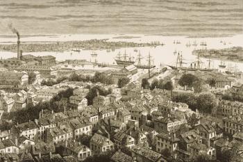 Boston, from Bunker's Hill, in c.1870, from 'American Pictures' published by the Religious Tract Society, 1876 (engraving) | Obraz na stenu