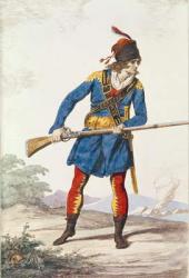 Military Dress, engraved by Vivant Dominique Denon (coloured engraving) | Obraz na stenu