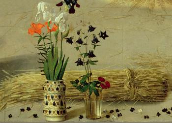 Flower detail, from the central panel of the Portinari Altarpiece, c.1479 (oil on panel) (detail of 9619) | Obraz na stenu