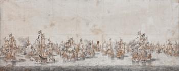 Battle of Fehmarn, c.1650 (ink and wash on paper) | Obraz na stenu