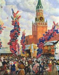 Easter Market at the Moscow Kremlin, 1917 (oil on canvas) | Obraz na stenu