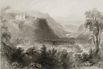 Vale of Avoca, County Wicklow, Ireland, from 'Scenery and Antiquities of Ireland' by George Virtue, 1860s (engraving) | Obraz na stenu