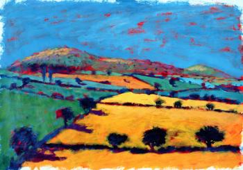 Golden Valley (acrylic on card) | Obraz na stenu