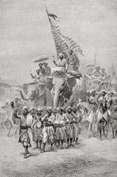The Maharaja of Baroda, India riding an elephant, in the 19th century. | Obraz na stenu
