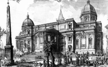 View of the rear facade of Santa Maria Maggiore, from the 'Views of Rome' series, c.1760 (etching) | Obraz na stenu