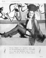 Maureen O'Dea, one of Vivian van Damme's 'Windmill Girls', 1948 (b/w photo) | Obraz na stenu