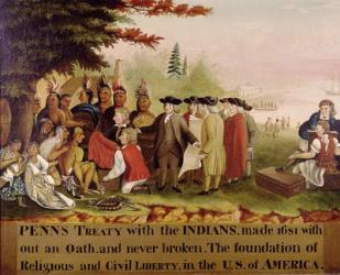 Penn's Treaty with the Indians in 1682, c.1840 (oil on canvas) | Obraz na stenu