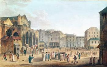 View of Saint-Germain-l'Auxerrois, c.1802 (w/c & gouache on paper) | Obraz na stenu