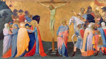 The Crucifixion, from a predella panel (tempera on panel) | Obraz na stenu