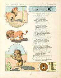 The lion and the gnat, illustration from 'Fables' by Jean de la Fontaine, 1906 edition (colour litho) | Obraz na stenu