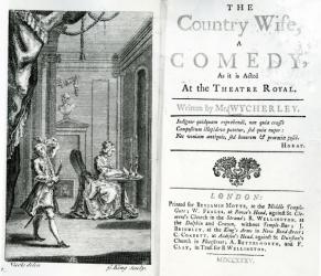 Title page of the script for The Country Wife at the Theatre Royal, 1735 (engraving) | Obraz na stenu