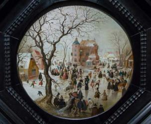 Winter Scene with Skaters near a Castle, c.1608-09 (oil on panel) | Obraz na stenu