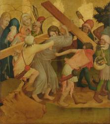 Christ Carrying the Cross, panel from the St. Thomas Altar from St. John's Church, Hamburg, begun in 1424 (tempera & oil on panel) | Obraz na stenu