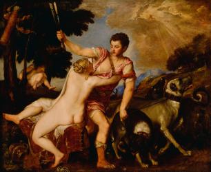 Venus and Adonis, c.1555-60 (oil on canvas) | Obraz na stenu