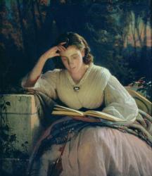Reading (portrait of the artist's wife), 1863 (oil on canvas) | Obraz na stenu