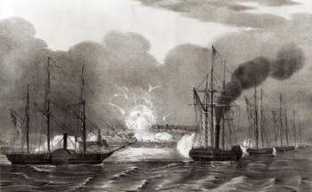 Naval Bombardment of Vera Cruz, March 1847, pub. by Currier and Ives, 1847 (litho) (b&w photo) | Obraz na stenu