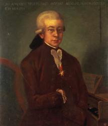 Portrait of Wolfgang Amadeus Mozart (1756-91) wearing the Order of the Golden Spur, 1777 | Obraz na stenu