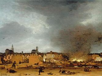 A view of Delft with the Explosion of 1654, 1654 (oil on panel) | Obraz na stenu
