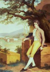 Portrait of Colonel David La Touche of Marcey with the Amphitheatre of Taormina and Etna Behind | Obraz na stenu