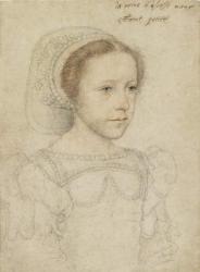 Portrait of Mary, Queen of Scots, c.1549 (black and red chalk) | Obraz na stenu