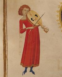 A Musician, from 'De Musica' by Boethius (480-524) (vellum) | Obraz na stenu