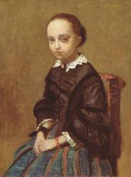 Portrait of a Girl, 1857-58 (oil on canvas) | Obraz na stenu